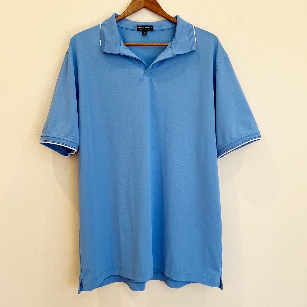 Peter Millar Crown Crafted Performance Polo Shirt Mens Extra Large Marina Blue